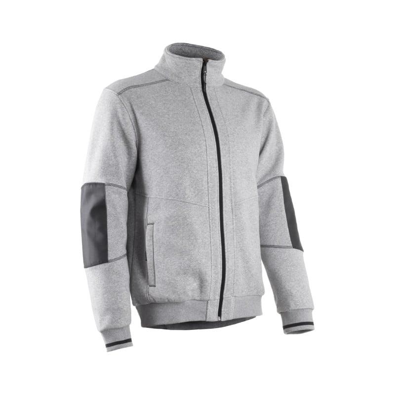 Veste thermique - KIJI - Molleton 70% CO/30% PES 300g/m2 + Empiècements 300D Oxford - Gris clair chiné - COVERGUARD | 5KIJ550_0