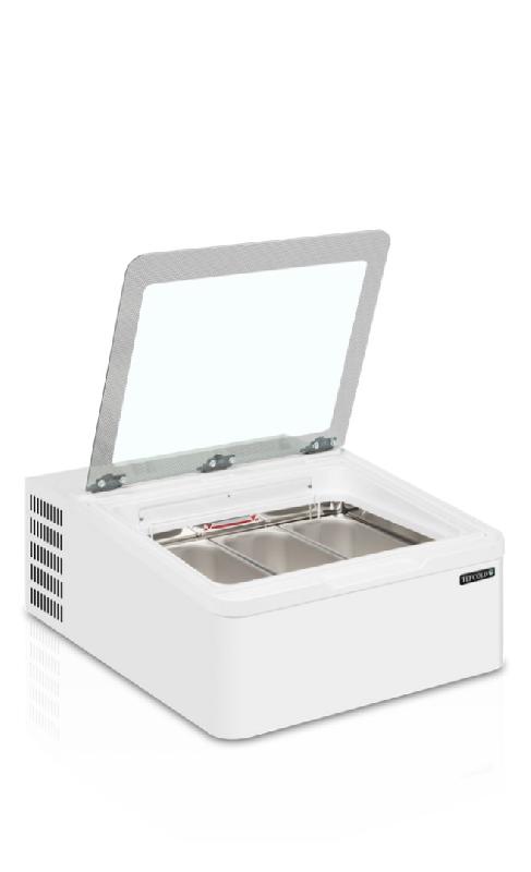 Mini congélateur pour glace à poser professionnel blanc 3 bacs 35 litres - 654x790x345 mm - ICE3_0