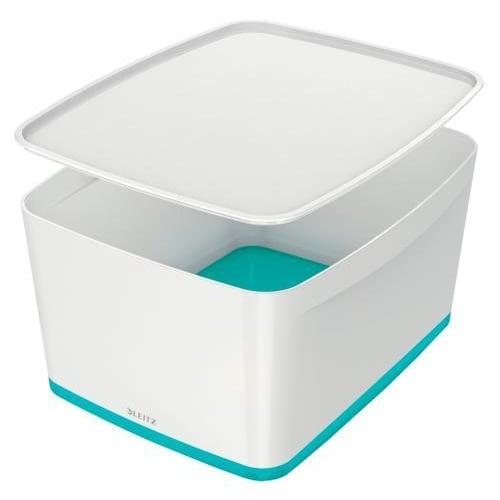 Leitz boîte mybox medium avec couvercle en abs. Coloris blanc fond menthe_0