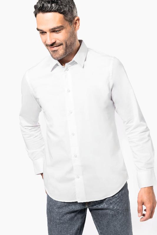 Chemise coton / élasthanne manches longues homme -  Réf: K529_0