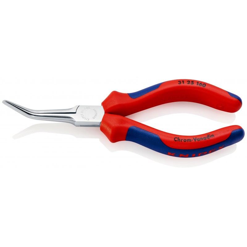 Pince ultrafine de préhension 160mm coudée à 45° - Gainage bi-matière - Chromée - KNIPEX | 3125160_0