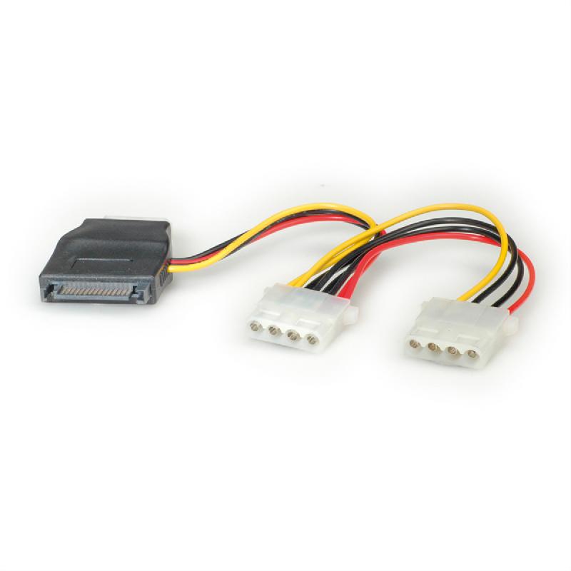ROLINE Câble adaptateur en Y, S-ATA / 3x 4 pôles HDD, 0,2 m_0