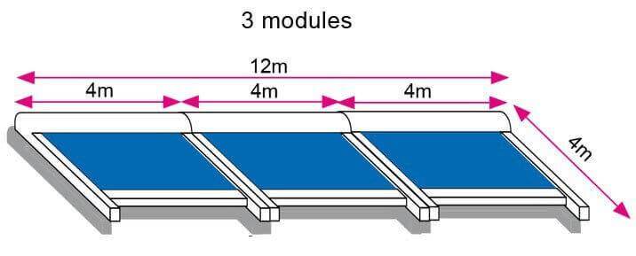 Store de Toit Toile UO Plus Acrylique Extérieur 3 Modules Motorisés pour Véranda & Pergola Sur Mesure Référence: store de toit UO+ 3 modules_0