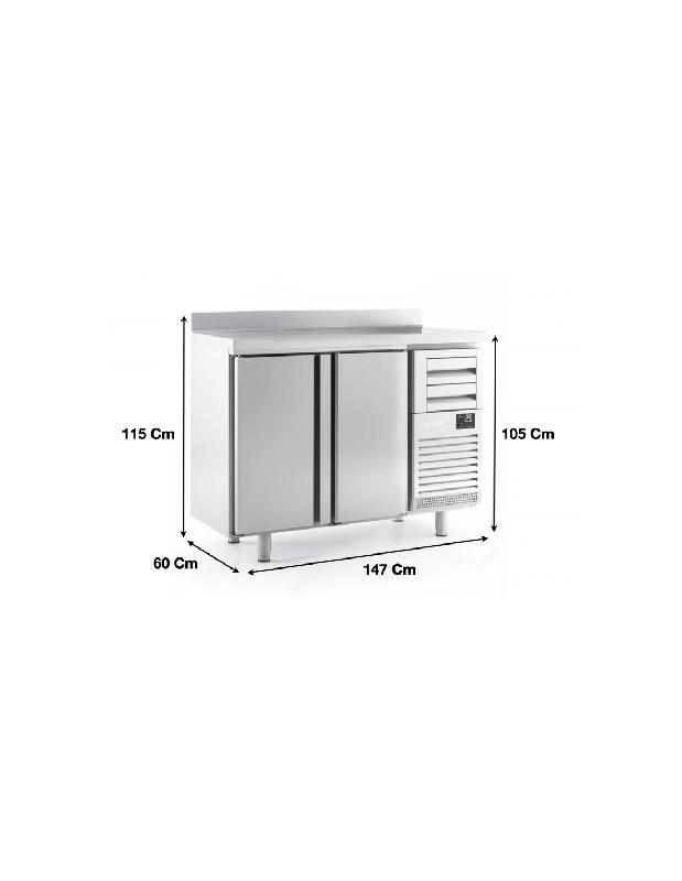 Arrière-bar réfrigérée 2 portes adossée INFRICO - inox AISI 304 - 340 litres - R290 - FMPP1500II_0