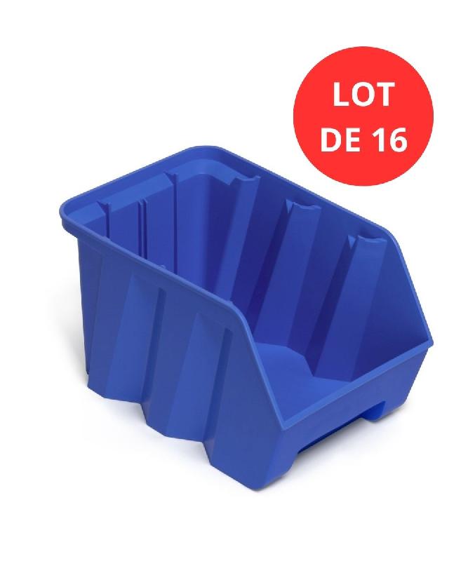 Lot de 16 bacs duetto 9,4 litres plastique bleu_0