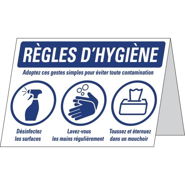 Panneau Règles D'hygiène Présentoir Pvc