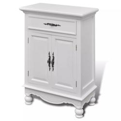 HELLOSHOP26 - Buffet bahut armoire console meuble de rangement avec 2 portes et 1 tiroir bois blanc 4402287 - blanc 4402287_0