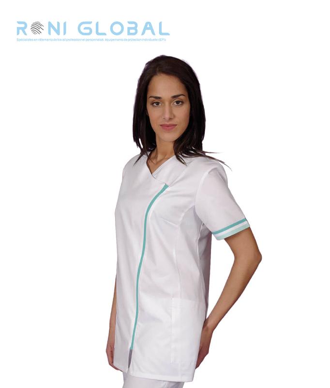 Tunique de travail médicale femme manches courtes en polyester et coton 2 poches - EMILIE REMI CONFECTION_0