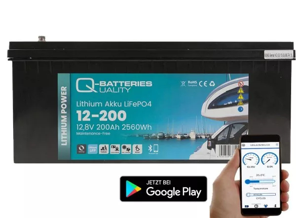 Batterie Lithium Q-Batteries Akku LifePO4 12-200 12,8V 200Ah avec Bluetooth_0