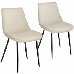 Tectake Lot de 2 chaises de salle à manger Monroe aspect velours - crème -404924 - beige polyester 404924_0