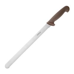 Couteau à trancher denté Hygiplas marron 30cm - FX118_0