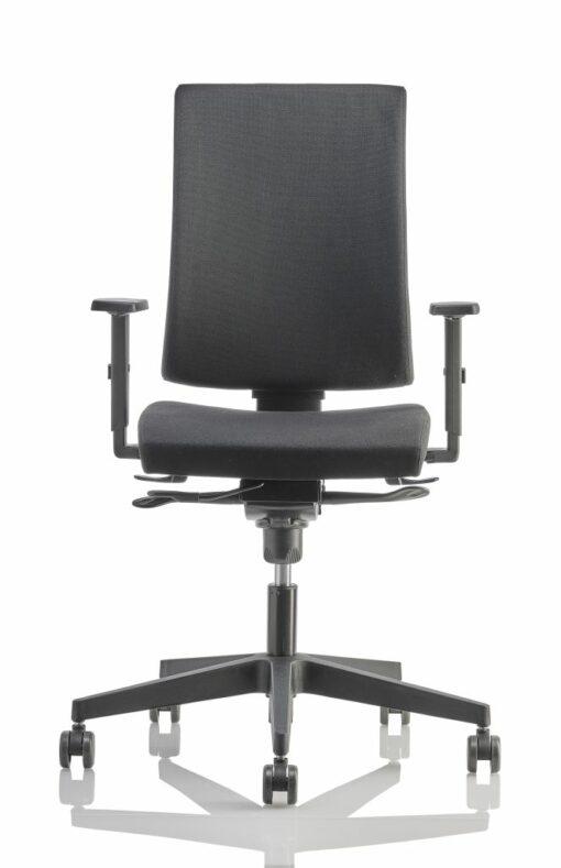 Fauteuil de bureau TISSEO noir neuf avec accoudoirs - pivotant, réglage synchronisé, accoudoirs 2D - structure séparée d'assises de dossier capitonnés_0