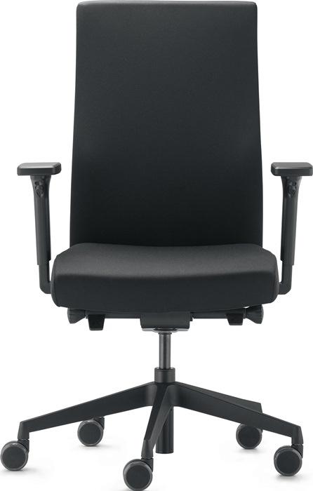 Chaise de bureau pivotante avec technique synchrone noire 410-520 mm avec accoudoirs Capacité charge 110 kg TREND OFFICE_0