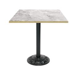 Restootab - Table style bistrot 70x70cm marbre de trevisse chants laiton - gris TB-VRS-7070M-MB.TREV-LAI_0