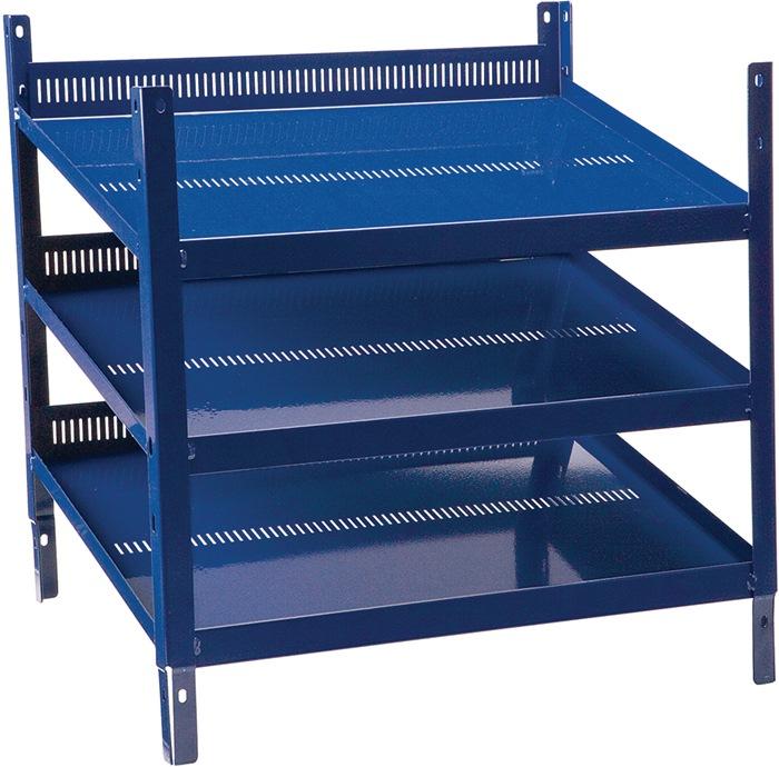 Élément étagère LOGS 20 H520xl540xP390 mm bleu RAL 5022 avec crantage poinçonné 3 tablettes_0