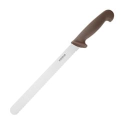 Couteau à trancher denté Hygiplas marron 25cm - FX122_0