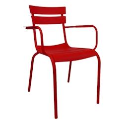 Fauteuil FREJUS en aluminium style vintage pour extérieur - TIGAONE - rouge 3701680312878_0