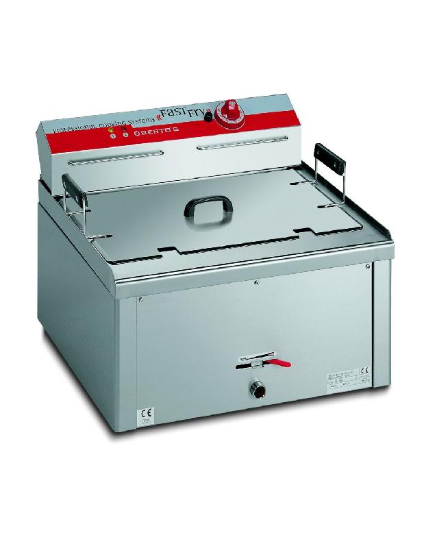 Friteuse électrique professionnelle 30 litres FE20AP - Construction inox satiné avec vidange et thermostat de sécurité_0