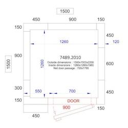 COMBISTEEL - Chambre froide positive/negative 1500x1500x2200 - 120 mm - blanc COM-7489.2010_0