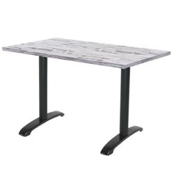Restootab - Table 160x80cm - modèle Bazila chêne islande - blanc fonte 3701665200220_0