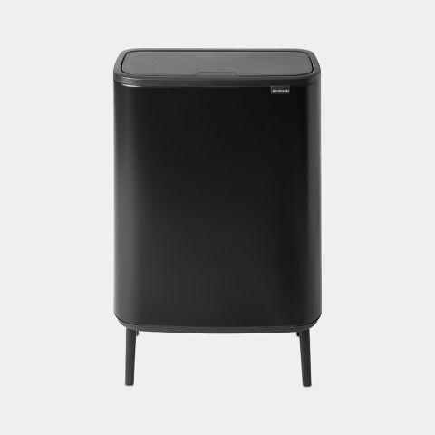 Poubelle Brabantia Bo Touch Bin Hi - 2 x 30 litres - Matt Black - Idéale pour trier les déchets à la maison_0