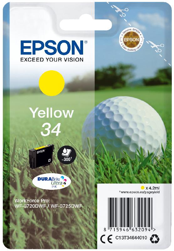 Epson Golf ball Singlepack Yellow 34 DURABrite Ultra Ink_0