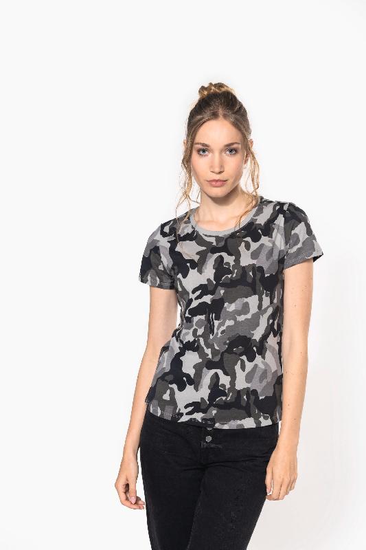 T-shirt camo manches courtes femme -  Réf: K3031_0