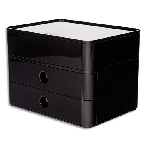 Han boîte rangement smart-box allison 2 tiroirs + 1 boîte à ustensiles dim (lxhxp) : 26x19x19,5cm noir_0