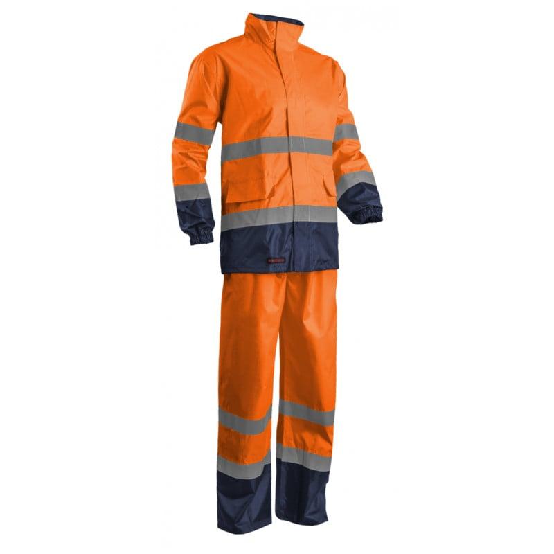 Ensemble de pluie - HI-WAY - 150D Oxford 100% PES enduit PU - Orange HV/Marine - COVERGUARD | 7HWRO_0