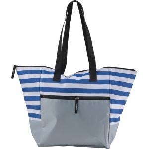 Sac isotherme 600D raye bleu et blanc 15L