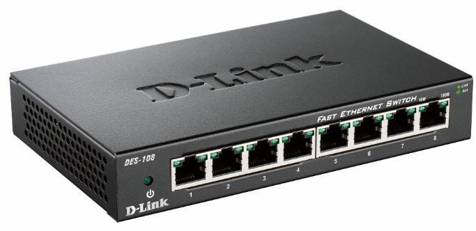 D-Link DES-108 commutateur réseau Non-géré Fast Ethernet (10/100) Noir_0