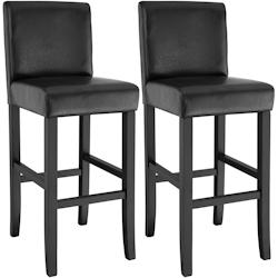 Tectake Lot de 2 chaises de bar - noir -403510 - noir Bois massif 403510_0