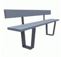 Banc public en plastique  recyclé et acier à 2 lattes d'assise- KAPPA_0