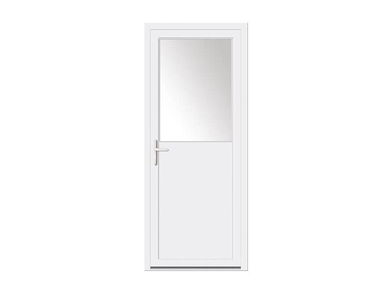 Porte de Service PVC 1 Vantail VEKA Ouvrant à la Française Vitrage Anti-Effraction 1/2 Moitié Haut Sur Mesure Référence: Porte Service PVC 1 Vtl 1/2_0