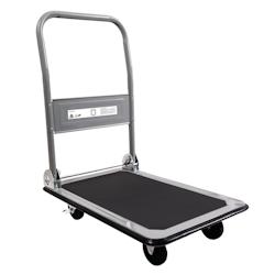 METRO Professional Chariot plate-forme / chariot de transport, 47.5x73.5x82cm, pliable, jusqu'à 150KG, poignée ergonomique, avec freins, argent / no_0