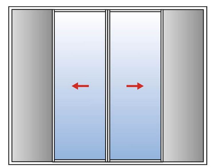 Baie Vitrée Coulissante à Galandage Aluminium 2 Vantaux Monorail KAWNEER Sur Mesure Référence: Galandage Alu 2 vtx monorail_0