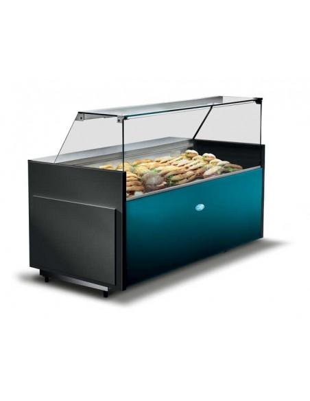 Vitrine canalisable pour viande, traiteur, produits laitiers/fromage - Froid ventilé, Acier inox - Référence: ONYX 66 3750 N-VD_0