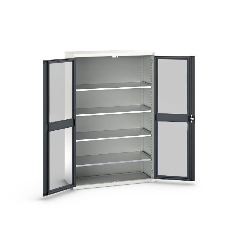 Armoire Verso Portes Transparentes avec 4 tablettes_0