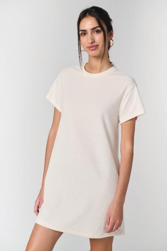 Robe t-shirt écoresponsable en éponge à épaules tombantes femme -  Réf: NS5028_0