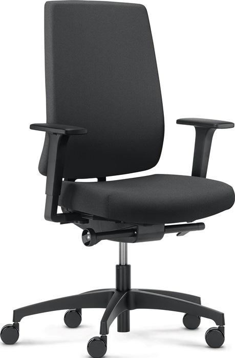 Chaise de bureau pivotante avec technique synchrone noire 400-520 mm avec accoudoirs Capacité charge 150 kg DAUPHIN_0