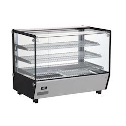 METRO Professional Vitrine chauffante GHV1160R, inox/verre, 85 x 56.8 x 68.6 cm, 160 L, temp. : 30 à +90°C, 1100 W, 3 étagères, argenté - inox 43_0