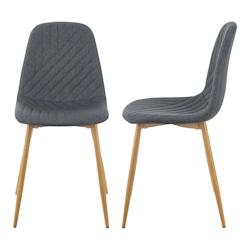 HELLOSHOP26 - Lot de 2 chaises de salle à manger 87 x 44 x 51 cm gris clair 03_0006740 - gris 03_0006740_0