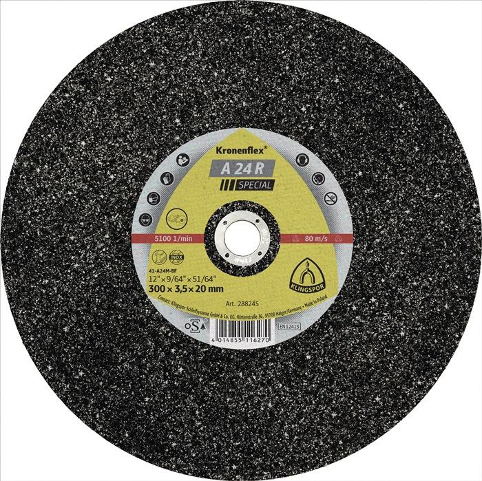 Disque à  tronçonner A 24 R Spécial D356x4,5mm droit acier perçage de 25,4 mm KLINGSPOR_0