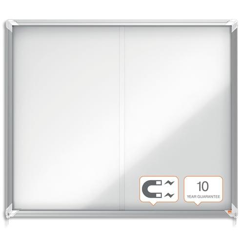 Nobo vitrine d'affichage magnétique porte coulissante premium plus, fermeture à clé, capacité 15 flles,a4_0