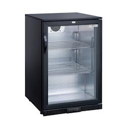 Réfrigérateur de bar - 1 porte vitrée - 128 L - Dégivrage auto - Éclairage LED - Noir/Argent - Veba - noir CBB1D_0