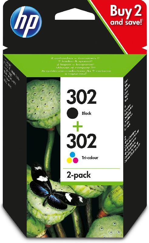 HP Pack de 2 cartouches d'encre noire/3 couleurs authentiques 302_0