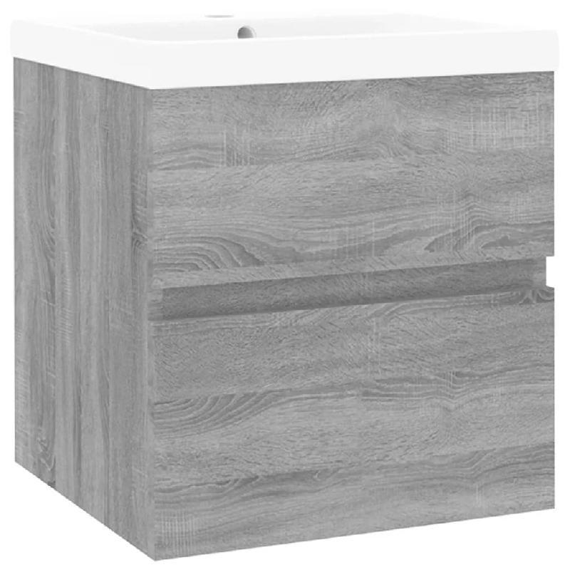 MEUBLE LAVABO AVEC BASSIN INTÉGRÉ SONOMA 41 X 38,5 X 45 CM GRIS BOIS D\'INGÉNIERIE 02_0006886_0