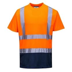 Portwest - Tee-shirt manches courtes bicolore HV Orange / Bleu Marine Taille L - L 5036108277216_0