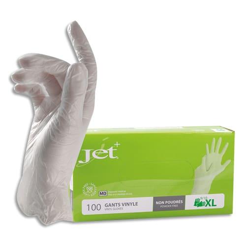 Boîte de 100 gants en vinyle non poudré dispositif médical longueur 24 cm taille 10_0