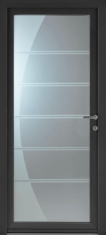 Porte d'Entrée Aluminium Mila Vitrage Intégral Décors Sur Mesure Référence: Porte Alu Vitrée Mila_0